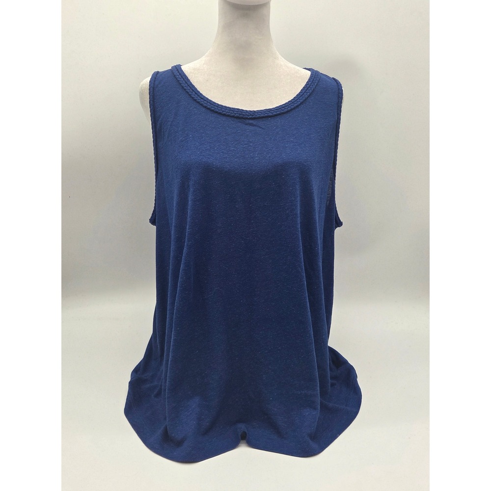 LOFT Women's XL Blue Linen Modal Sleeveless Tank Top NWT 101-921